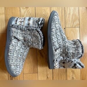 Muk Luks Gray Cozy Slippers